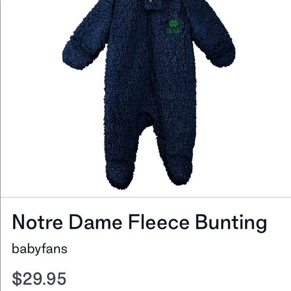 Norte Dame Other - Norte Dame baby onesie, fleece Bunting, blanket